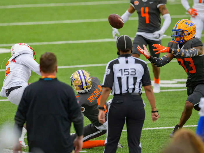 He made a strong impression on viewers — and NFL scouts — when he snagged a second-half interception to help the National Team to victory.