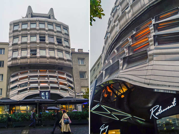 As my stay went on, modern architecture continued to wow me, next with the Zentralsparkasse Bank building. Created by architect Günther Domenig, it has a facade made of reflective aluminum panels that appear to melt into the street, Metropolis reported.