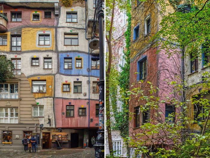 One of the most striking modern buildings I saw was the Hundertwasser House. Known for his expressionist-style architecture, Friedensreich Hundertwasser built this apartment complex in the 1980s, according to Google Arts & Culture.