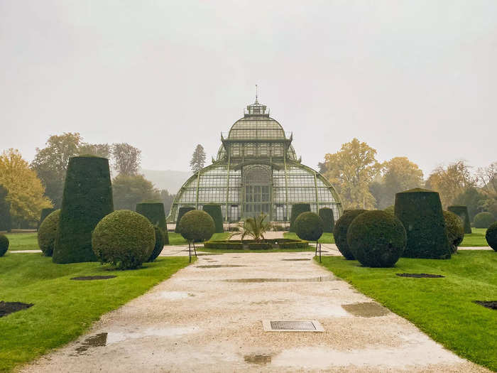 While strolling the Schönbrunn Palace grounds, I came across the Palm House, a dome-like building made of glass and iron. The structure is a greenhouse, according to Schönbrunn Palace.