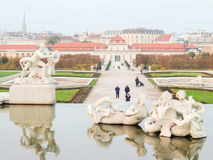 Past the gardens and pool, from the lower section of Belvedere Palace, I saw views of the skyline of Vienna, which excited me to see more of the city.