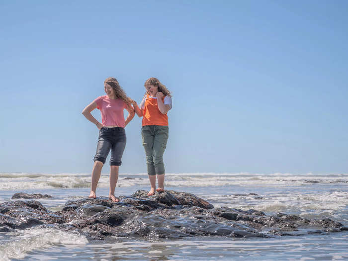 Since the sea was calm enough, we took time for a fun splash in the waves.