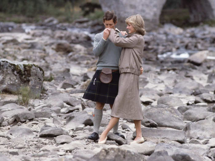 The couple showed some PDA during their honeymoon at Balmoral, Scotland.