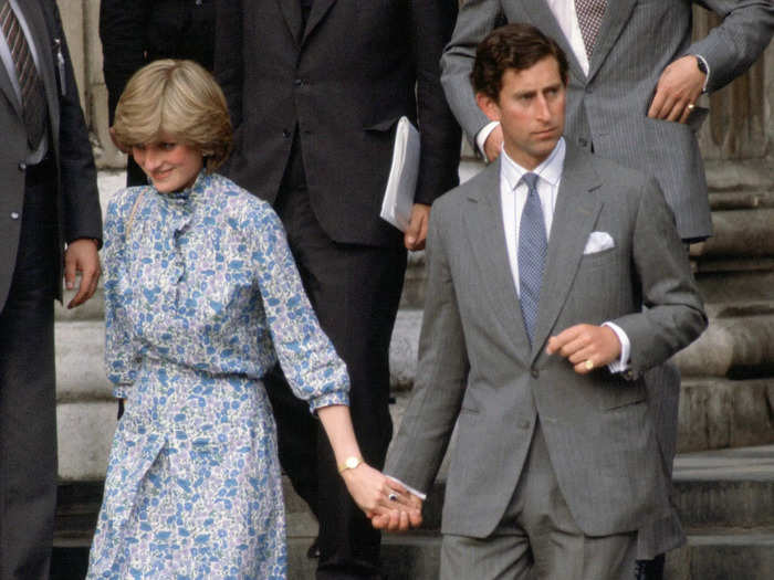 The then-titled Prince Charles and Lady Diana got engaged in February 1981 after meeting 13 times. They appeared comfortable showing affection for one another, as they held hands after their wedding rehearsal dinner.