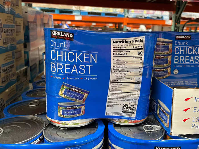 Canned meats are on the local food pantry