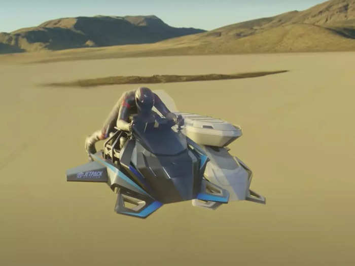 The motorcycle is also designed to carry up to 1000 pounds and can glide through the air at 200 miles per hour and over 500 miles per hour in unpiloted cargo mode.