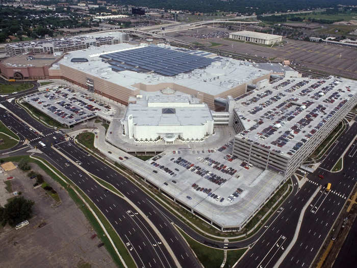 Mall culture reached a fever pitch in 1992 upon the opening of the Mall of America outside Minneapolis. The 5.6 million-square-foot megamall housed over 500 stores, a theme park complete with roller coasters, a full-size aquarium, a wedding chapel, and a movie theater. These days, the mall has its own comedy club and escape room.