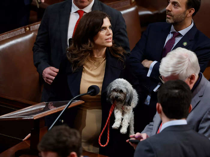 Rep. Nancy Mace brought her dog, Libby, to the House floor as she voted to adjourn at the end of the third day.