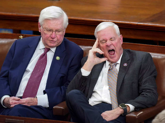 Republican Rep. Steve Womack was photographed yawning during the 11th round of votes.