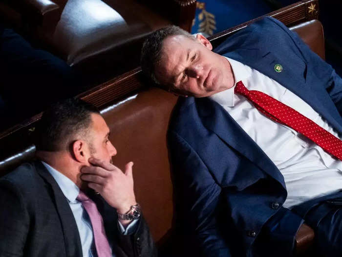 Republican Rep. Blake Moore of Utah slumped in his seat on day two.