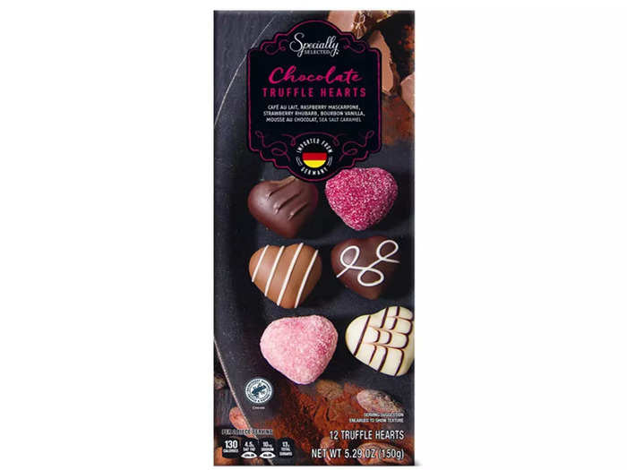 Sample a variety of gourmet treats with the Specially Selected chocolate truffle hearts.