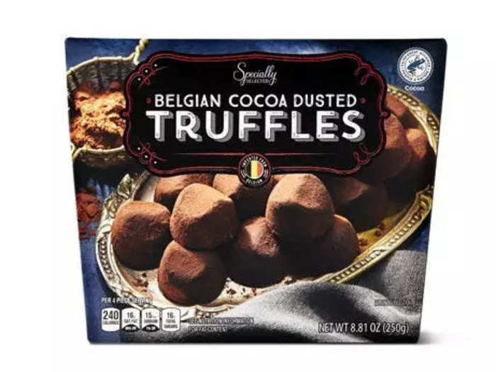 Stock up on the Specially Selected Belgian cocoa-dusted truffles.