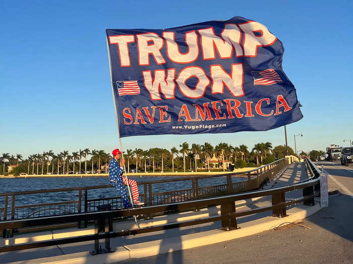 Rally-goers were glad the day was windy, calling it a "flag-flying day"