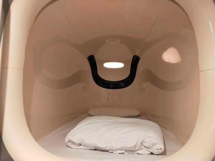My sleeping pod looked like it was straight out of a science-fiction movie, but it had all the basic amenities.