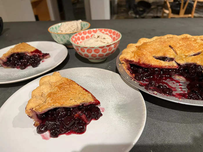 She also makes desserts. On this day, she went with pie.