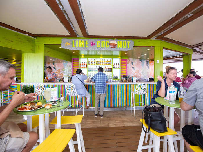 During the day, this deck saw plenty of foot traffic as children splashed around and adults lounged with their mai tais and margaritas.