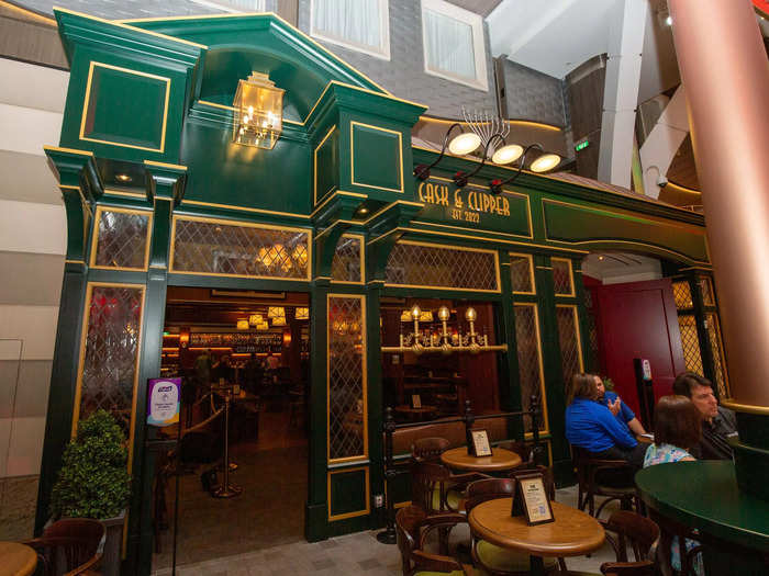 Fans of classic English pubs can grab a pint at Cask and Clipper …