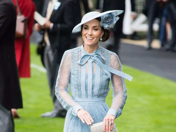 She wore a head-to-toe blue ensemble for Royal Ascot.