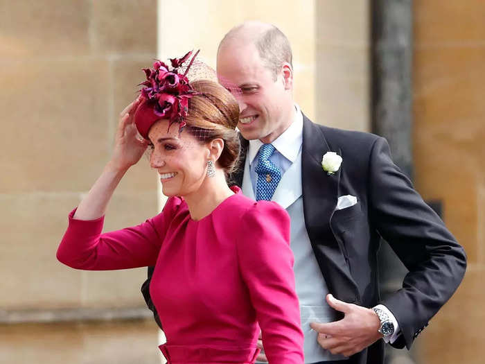 Kate opted for a bold pop of color at Princess Eugenie