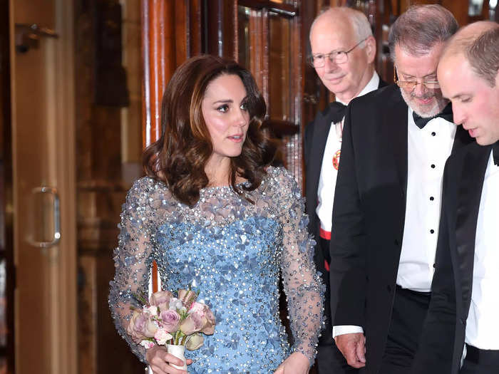 She looked like Cinderella in a sparkling blue gown at the Royal Variety Performance in 2017.