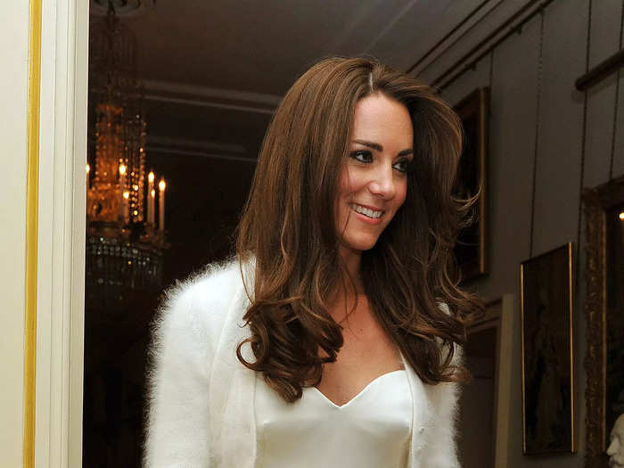 On her wedding day, Kate changed into another gown by the same designer.