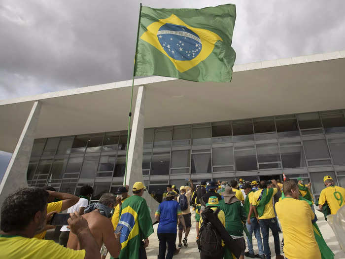 Supporters of former Brazilian President Jair Bolsonaro protested outside Brazil