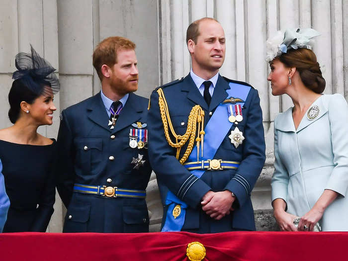 During yet another Buckingham Palace balcony appearance, it looked as if Meghan and Kate were whispering to each other and smiling.