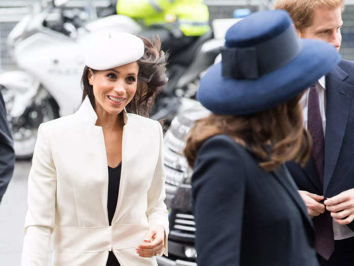 Meghan attended her first Commonwealth Day service in 2018 and photos showed her and Kate interacting warmly with each other at the prestigious event.