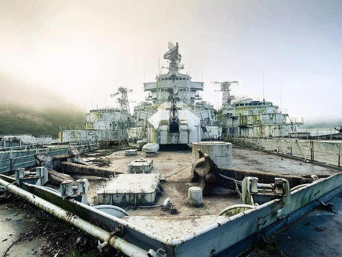 4. A naval ship graveyard in France.