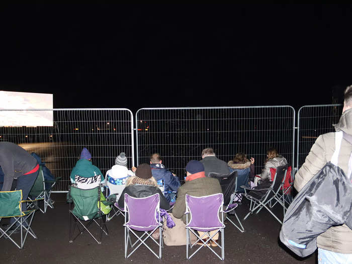 It was a cold and blustery night with sporadic bursts of rain and hail, but more than two thousand people still came along to watch Virgin Orbit