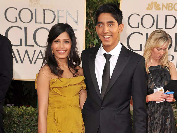 January 2009: Freida Pinto looked glamorous in a mustard-yellow gown.