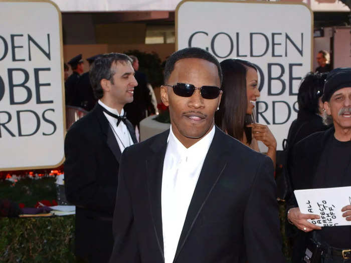 January 2002: Jamie Foxx showed up to the 59th annual Golden Globe Awards looking cool.