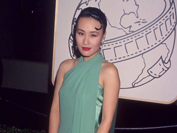 January 1994: Vivian Wu walked the red carpet wearing a mint-green gown.