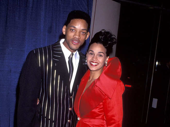 January 1993: Will Smith looked stylish in a tuxedo jacket that was striped with gold.