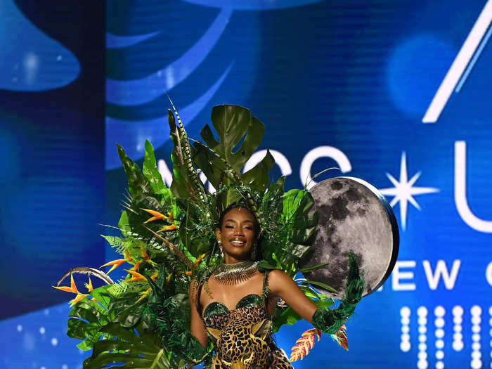 Miss Belize Ashley Lightburn brought the rainforest to Miss Universe with her costume.