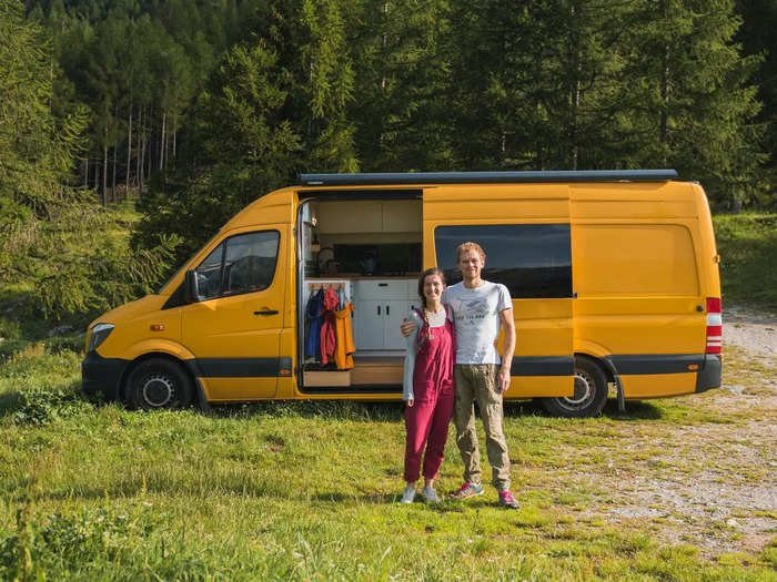 Low and Comley started their project in February 2019 and completed it a year later in March 2020. However, they were only able to move into the van in April 2021 due to the pandemic.