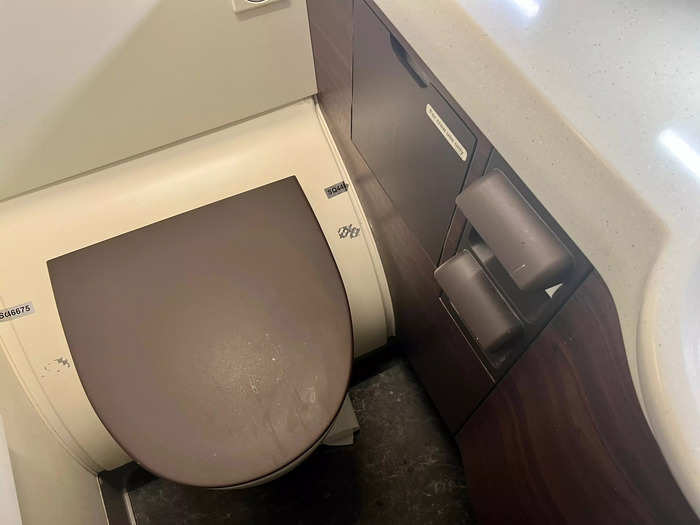 I also visited the lavatory before landing, which was one of the nicest ones I