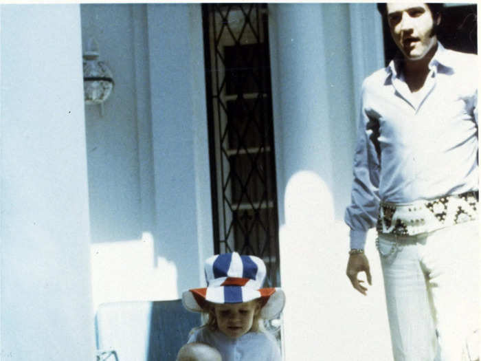 Even though Elvis and Priscilla separated in 1972, when Lisa Marie was four, she would regularly visit her father at Graceland during school holidays.