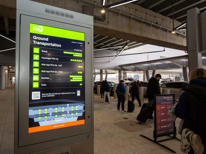 … and bright screens that denoted commute times and local transportation.