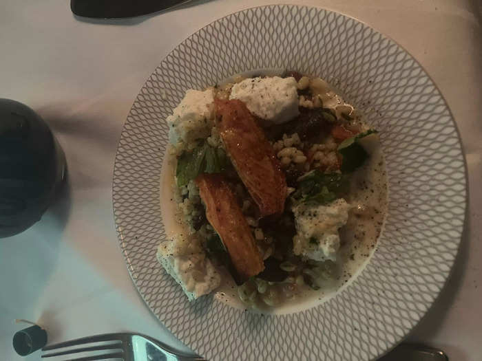 I ordered a bulgur-wheat, tomato, and cucumber salad to start and a small loaf of bread from the bread basket.