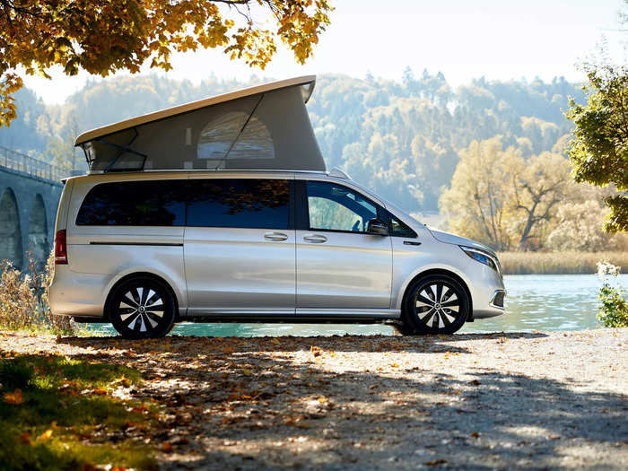 Last year, Mercedes-Benz Switzerland and Sortimo — a Swiss vehicle outfitter — unveiled its fully converted and electric EQV concept camper RV starting at around $75,600.