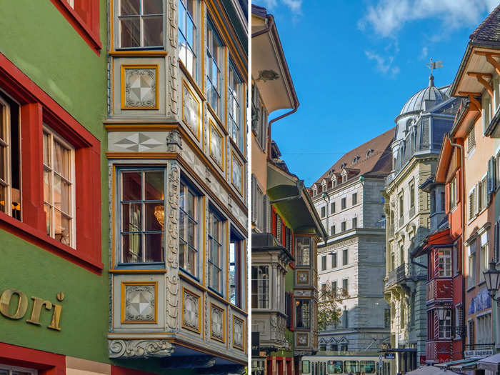 Some of these streets have been around since the Middle Ages, like Augustinergasse, which is lined with buildings featuring intricately carved and decorated bay windows preserved for centuries, according to City Seeker.