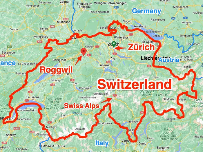 I had 48 hours in Switzerland, and I split my time between the northern Swiss city of Zürich and a nearby town called Roggwil, where my Airbnb was located.