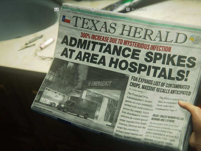 In the game, Sarah wakes up in the middle of the night to Joel still gone, and we see signs of disturbance through her eyes.