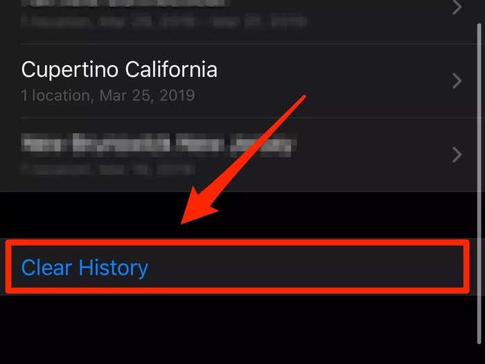 If you want to delete your entire location history, go back to the 