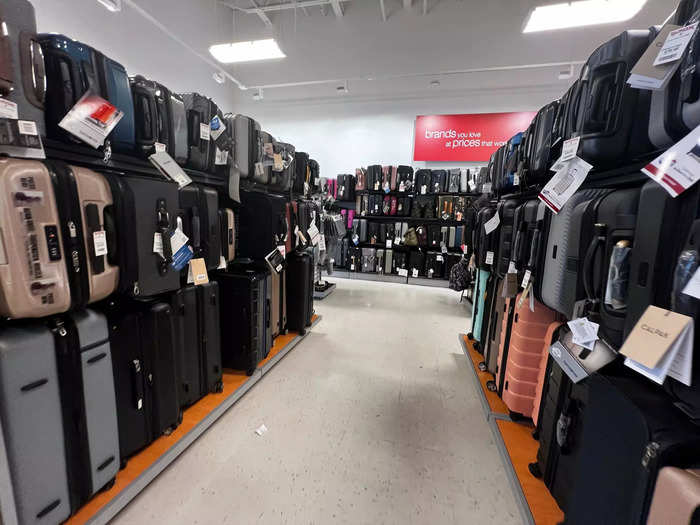 The luggage section at the US store was just to the left of the main entrance, and all departments were on the same level.