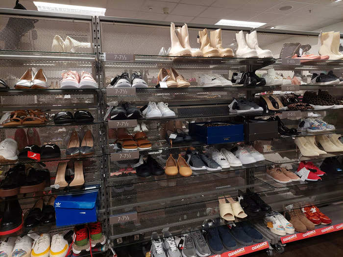 Most shoes were straight on the shelves, but some were kept in boxes, which seems a bit impractical for shoppers. Because of the way that TK Maxx sorts its items according to size, you have no idea what might be in the boxes until you open them.