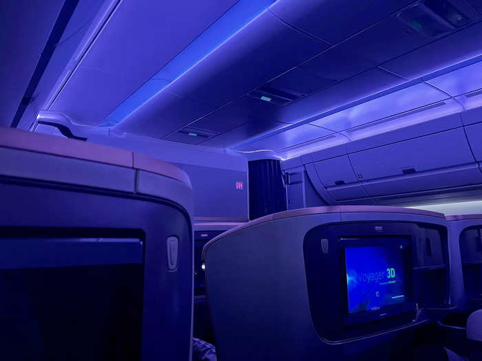 I noticed throughout the flight that the lighting changes and the different hues helped me relax.