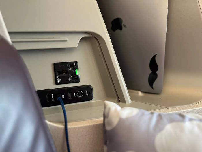 …USB ports and a universal power outlet…