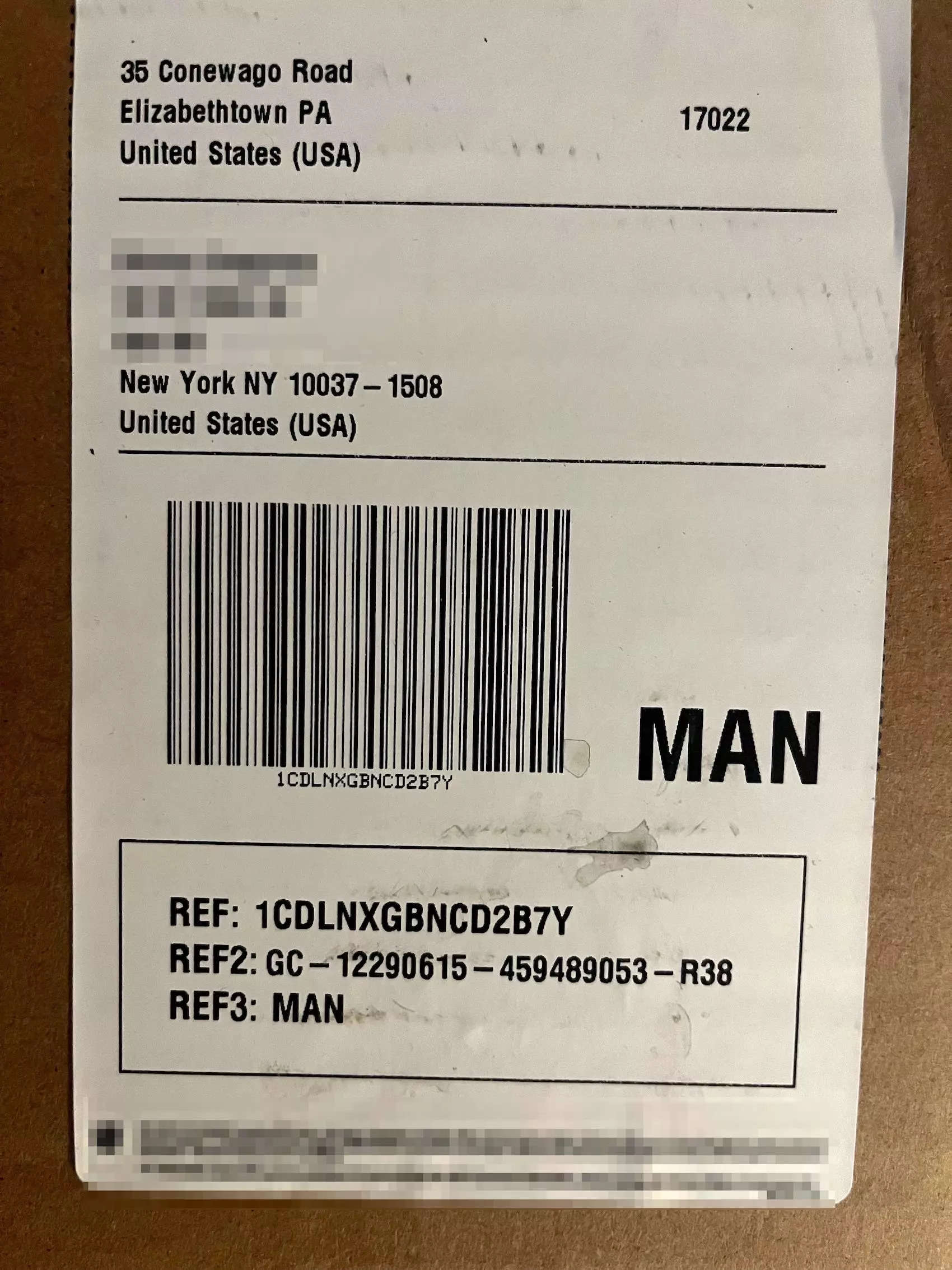 A CDL Logistics package shipping label